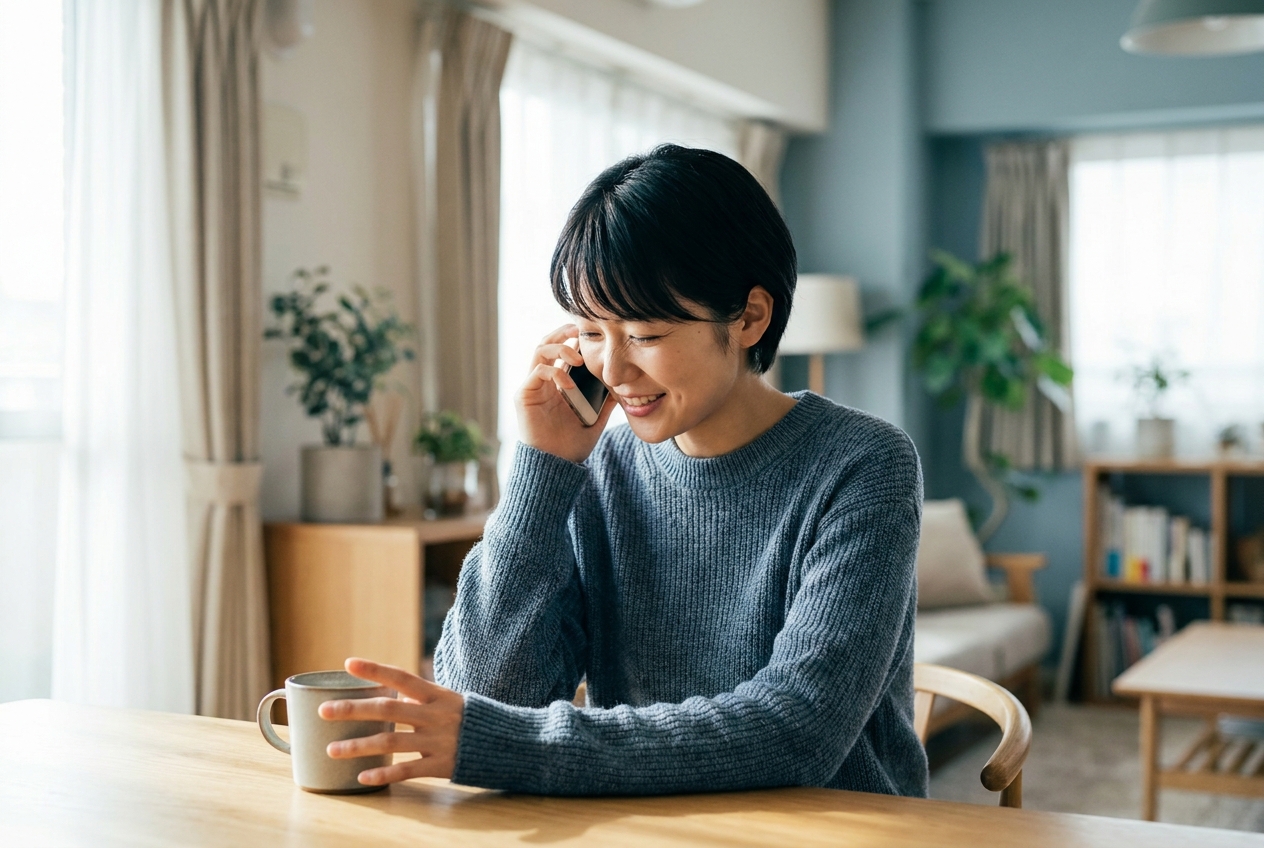 バックレた後に謝罪の電話をする様子